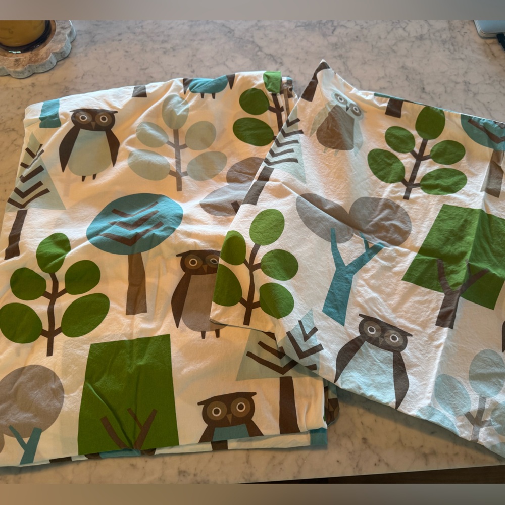 Dwell Studio Owl and Tree duvet cover and standard sham